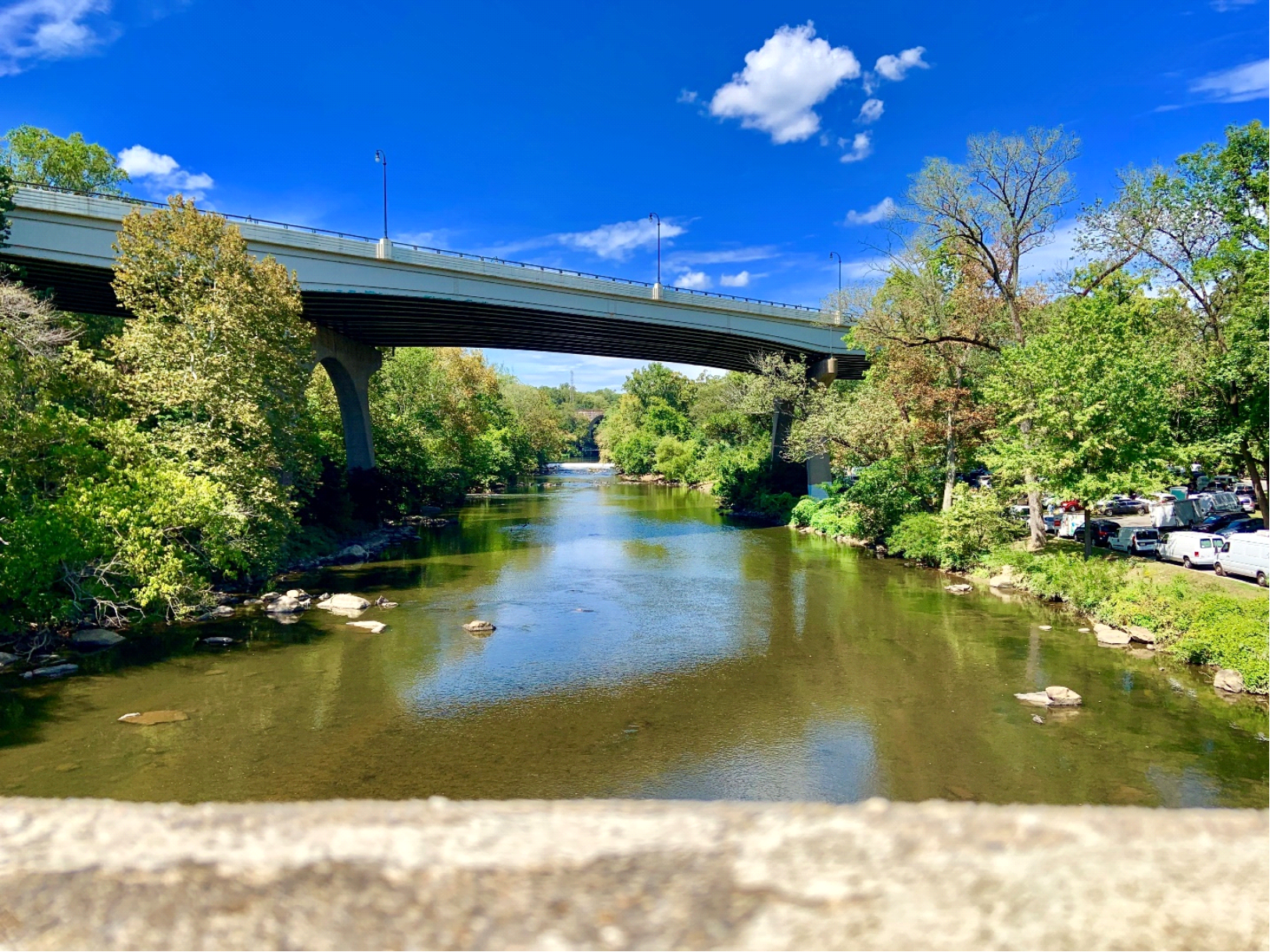 Creek Running Under a Bridge